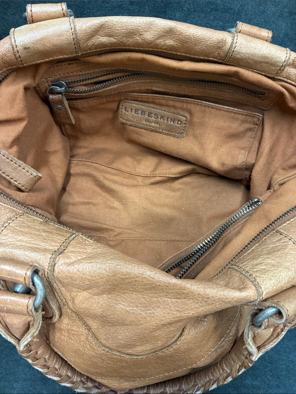 Liebeskind Berlin Distressed Tan Leather Satchel